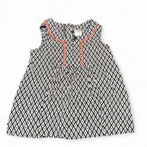 Carter’s Baby Girl Geometric Cotton Sleeveless Top Navy Pink 24M EUC